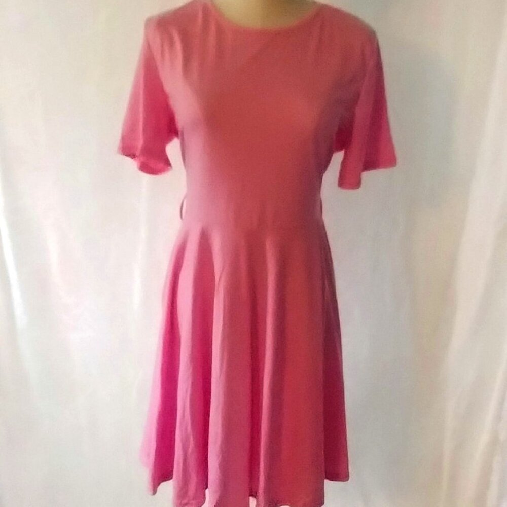 Soft Pink (L) Casual Short Sleeve Dress